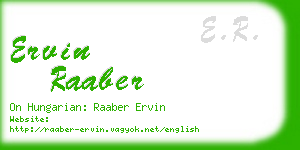 ervin raaber business card